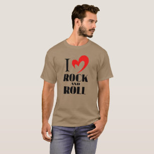 T-shirt I Love Rock and Roll Music coeur musique Valentine