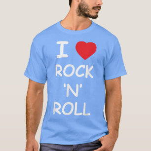 T-shirt I Love Rock and Roll Music Lover Cadeau Vintage Re