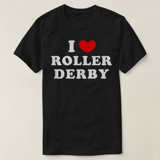 T-shirt I Love Roller Derby I Heart Roller Derby (Design devant)