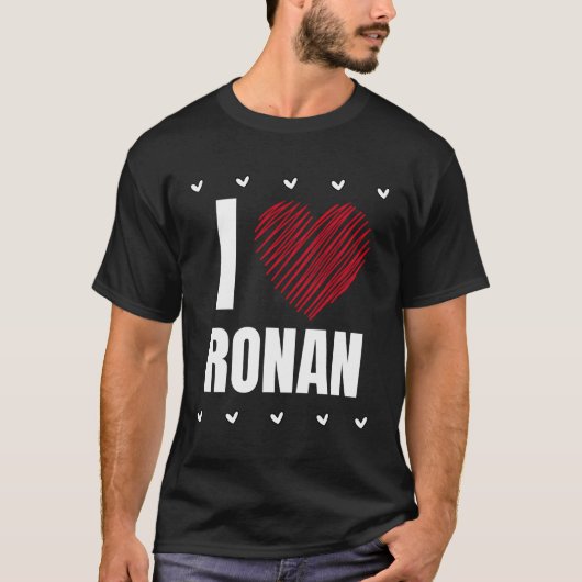T-shirt I Love Ronan Prénom Cool Heart Funny Personali (Devant)