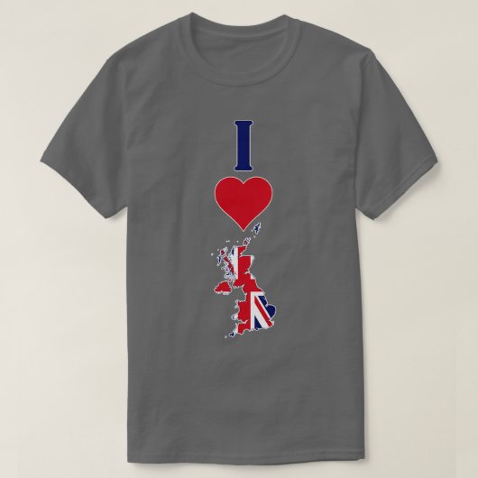 T-shirt I Love Royaume-Uni Vertical I Heart UK Drapeau (Design devant)