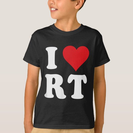 T-shirt I Love Rt Initiales I Heart R.t. Prénom R (Devant)
