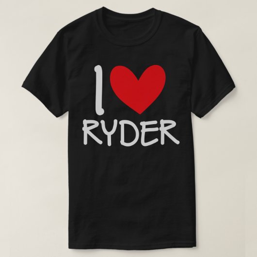 T-shirt I Love Ryder Nom Hommes Personnalisés Guy BFF Ami (Design devant)