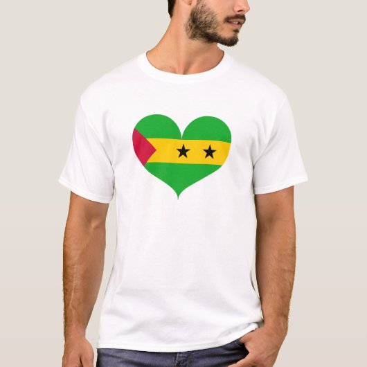 T-shirt I Love Sao Tomé-et-Principe Drapeau (Devant)