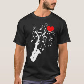 T-shirt I Love Saxophone Musique noir drôle (Devant)