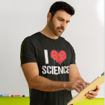 T-shirt I Love Science Cool Scientifique<br><div class="desc">T-shirt I Love Science pour un professeur de sciences. Un coeur avec un modèle atomique enroulé autour fait un grand cadeau pour un scientifique. La science est si cool.</div>