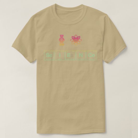 T-shirt I LOVE SCIENCE écrite dans des éléments de tableau (Design devant)