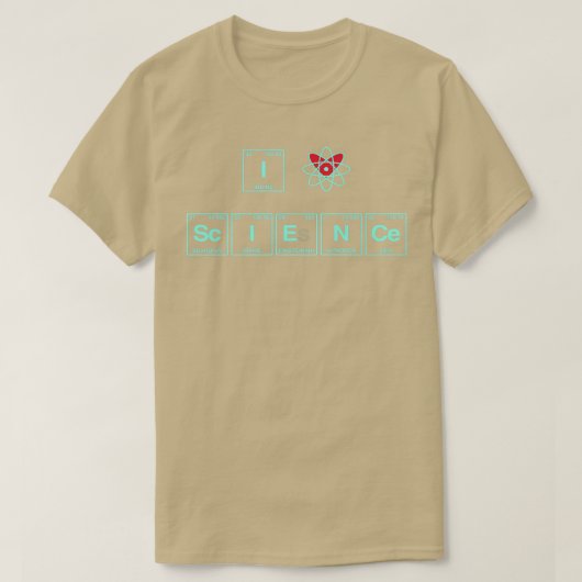 T-shirt I LOVE SCIENCE écrite dans des éléments de tableau (Design devant)