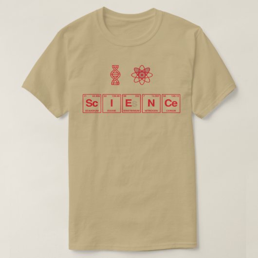 T-shirt I LOVE SCIENCE écrite dans des éléments de tableau (Design devant)