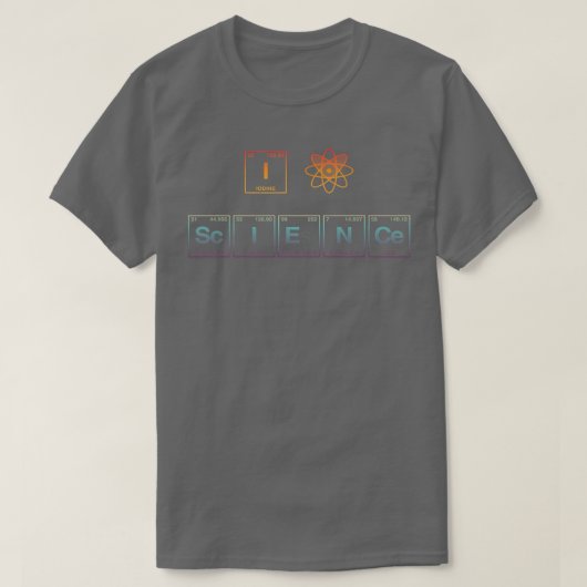 T-shirt I LOVE SCIENCE écrite dans des éléments de tableau (Design devant)