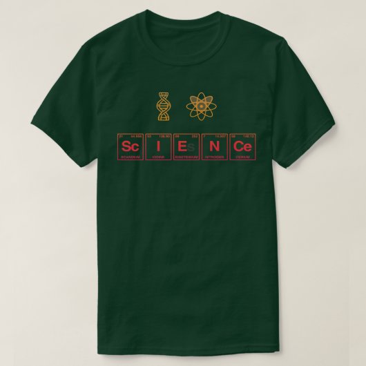 T-shirt I LOVE SCIENCE écrite dans des éléments de tableau (Design devant)