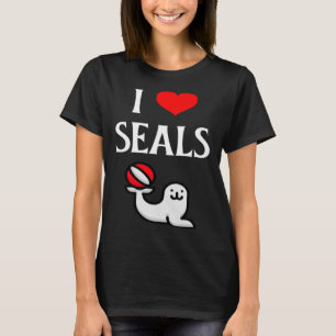 T-shirt I Love Seals I Heart Seals Seal Marine Mammal Pin