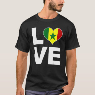 T-shirt I Love Sénégal Heart Flag Sénégal