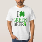 T-shirt I Love "Shamrock" Bière Verte St. Patrick's Day (Devant)