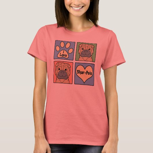 T-shirt I Love Shar-Peis (Devant)