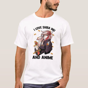 T-shirt I Love Shiba Inu And Anime - Kawaii Cute - Otaku G