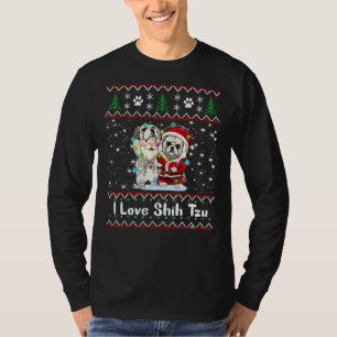T-shirt I Love Shih Tzu Joyeux chien de Noël