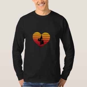 T-shirt I Love Shopping Retro Sunset Heart