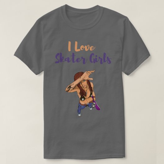 T-shirt I Love Skater Girls 4 (Design devant)