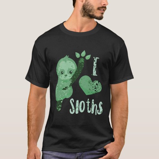 T-shirt I Love Sloth Splatter (Devant)