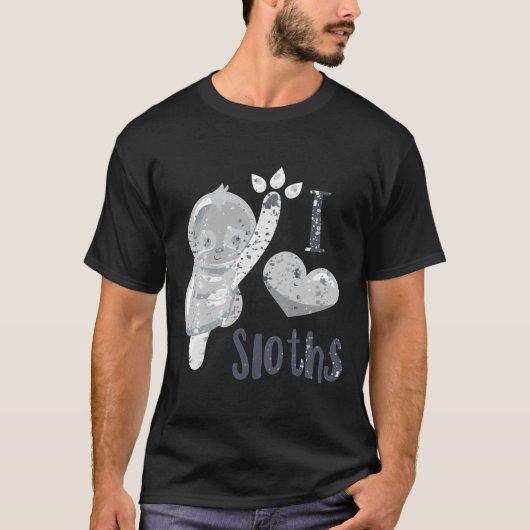 T-shirt I Love Sloth Splatter 1 (Devant)