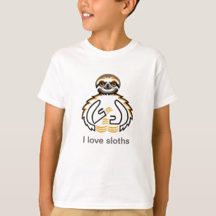 T-shirt I love SLOTHS - Menacée animal graphique
