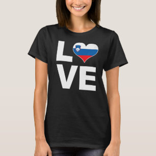 T-shirt I Love Slovénie Heart Flag Slovénie