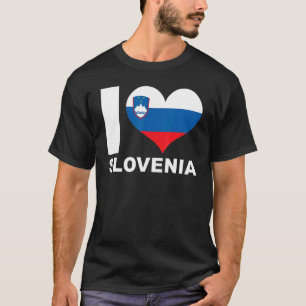 T-shirt I Love Slovénie Heart Flag Slovénie