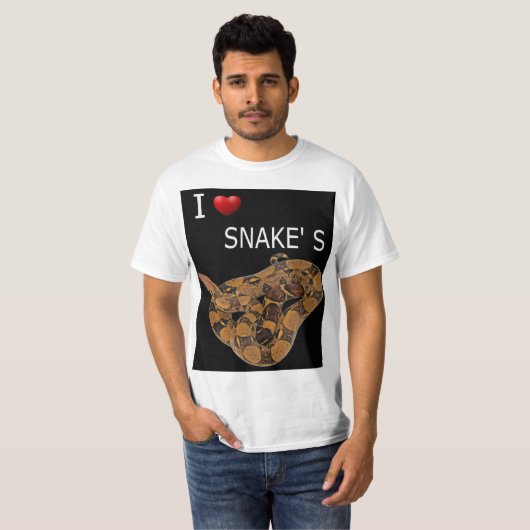 T-shirt i love snakes (Devant entier)
