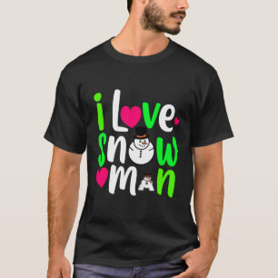 T-shirt I Love Snowman Art numérique Design