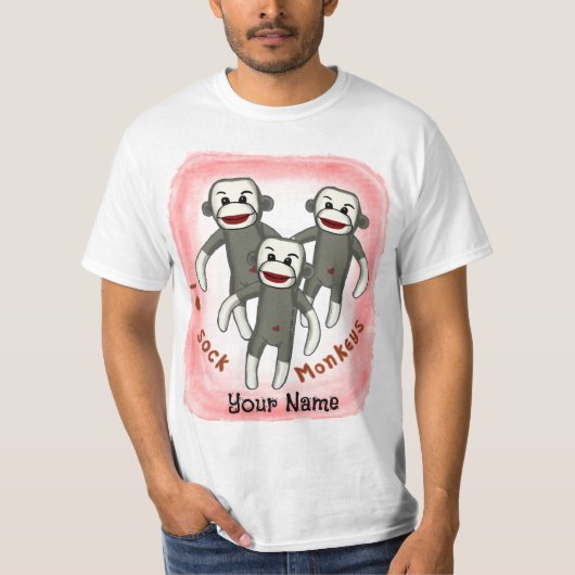 T-shirt I Love Sock Monkeys (Devant)