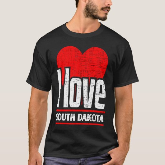 T-shirt I Love South Dakota Best Home State I Heart South (Devant)