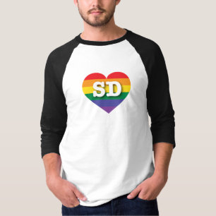 T-shirt I Love South Dakota Rainbow Heart