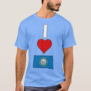 T-shirt I Love South Dakota Vertical I Heart South Dakota