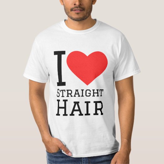 T-shirt I love straight hair (Devant)