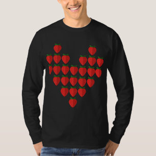 T-shirt I Love Strawberries Berry Heart Fruit Art