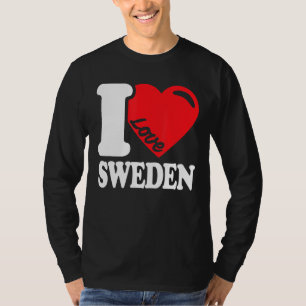 T-shirt I Love Suède Homeland Suède Drapeau Suède 1