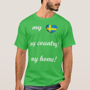 T-shirt I Love Suède My Home Mon pays mon coeur 9