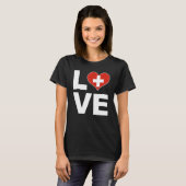 T-shirt I Love Suisse Coeur Drapeau Suisse (Devant entier)