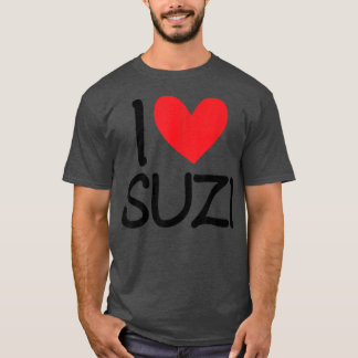 T-shirt I Love Suzi Nom Coeur Personnalisé Hommes Guy BFF 