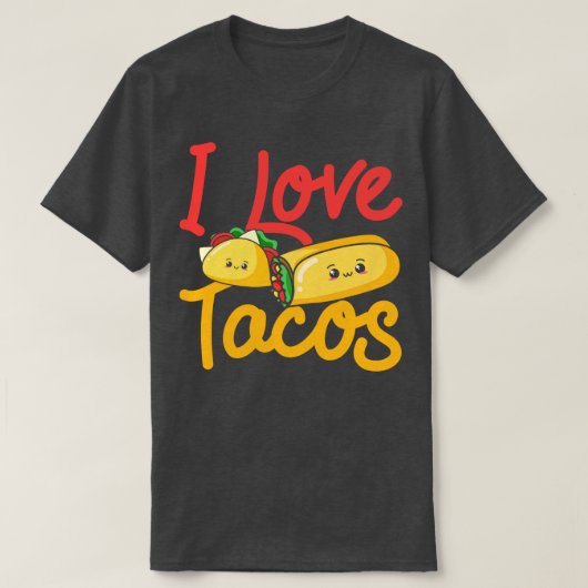 T-shirt I Love Tacos Mexicain Burrito (Design devant)