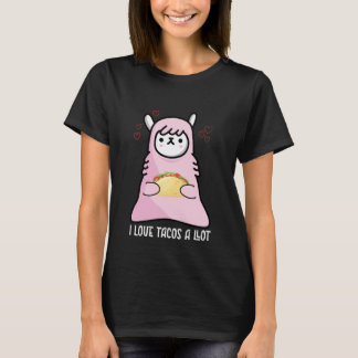 T-shirt I Love Tacos Saint Valentin Taco Bar Cute Llama