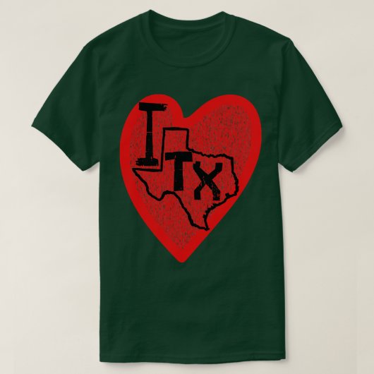 T-shirt I Love Texas I Heart Texas (Design devant)