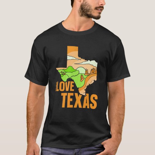 T-shirt I Love Texas Pride Texan Patriotic Sayyings (Devant)