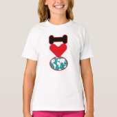 T-SHIRT I LOVE THE WORLD BY MASANSER PIXELAT (Devant)