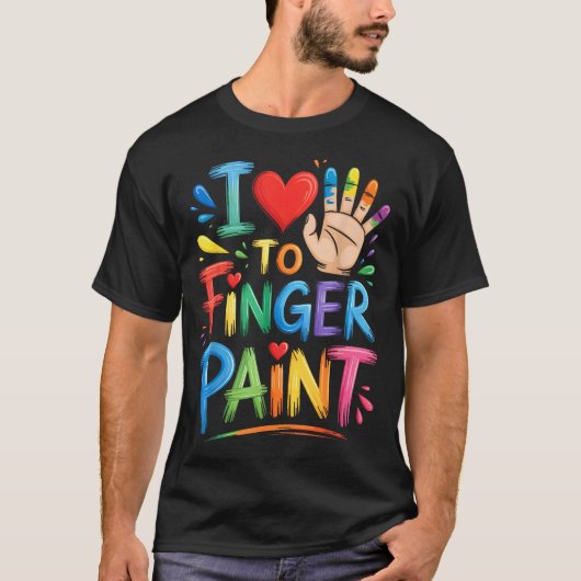 T-shirt I Love To Finger Paint Couples Art Teacher Finger  (Devant)