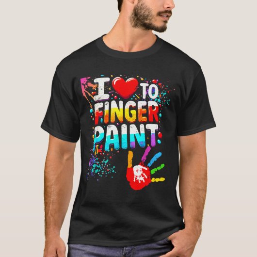 T-shirt I Love To Finger Paint Im Paint Cute Valentines (Devant)