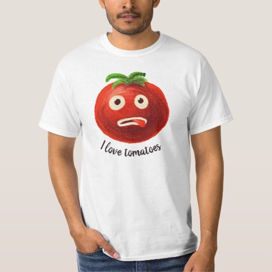 T-shirt I Love Tomates Kawaii Funny Vegetable (Devant)