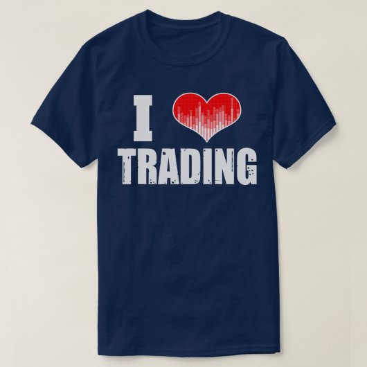T-shirt I Love Trading Stocks Forex Trader Heart 2 (Design devant)