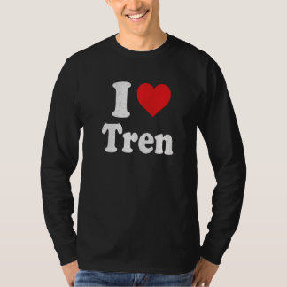 T-shirt I Love Tren détendu Retro Vintage